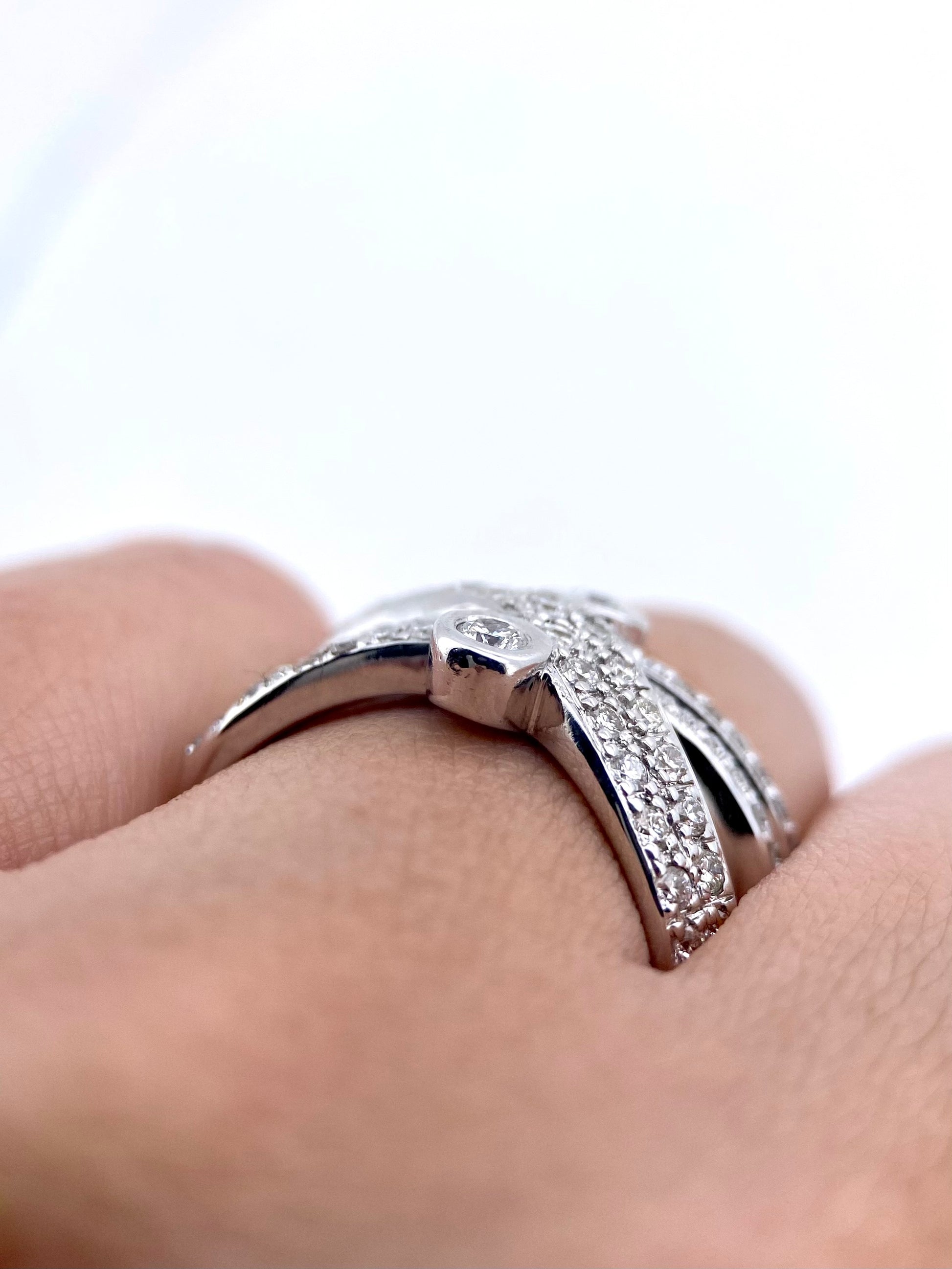 Oro Blanco 14k  1.03ct de Diamante Natural.                                                  Anillo Compromiso OF2328