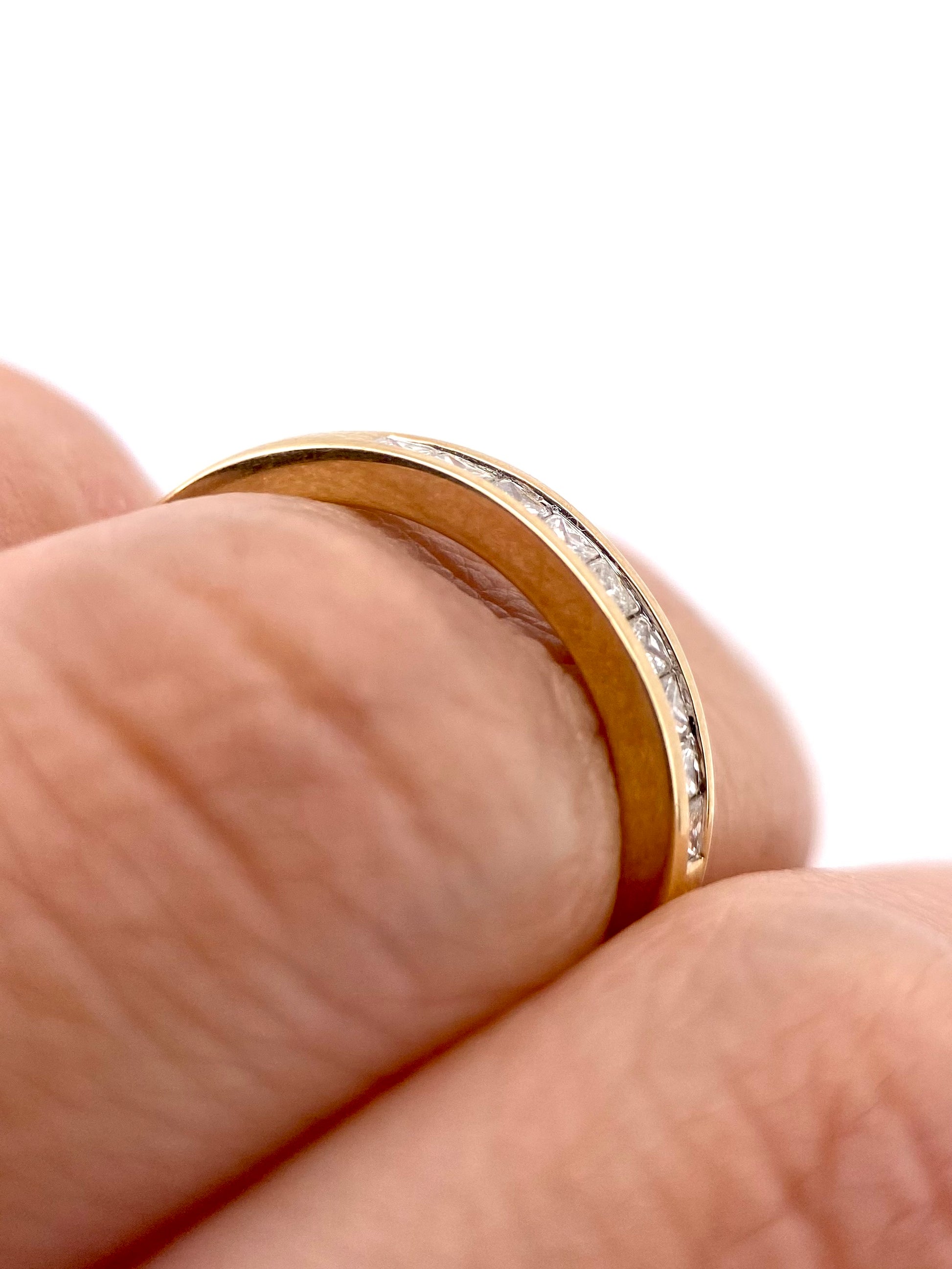 Churumbela Diamantes naturales Princess 0.30ct Oro 14k Amarillo.            OF2287