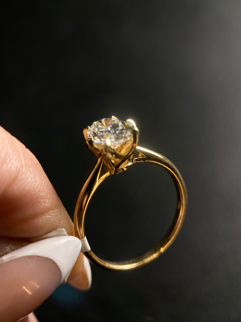 Diamante Laboratorio IGI Oval 2.00ct Oro 14k Amarillo-Anillo de Compromiso