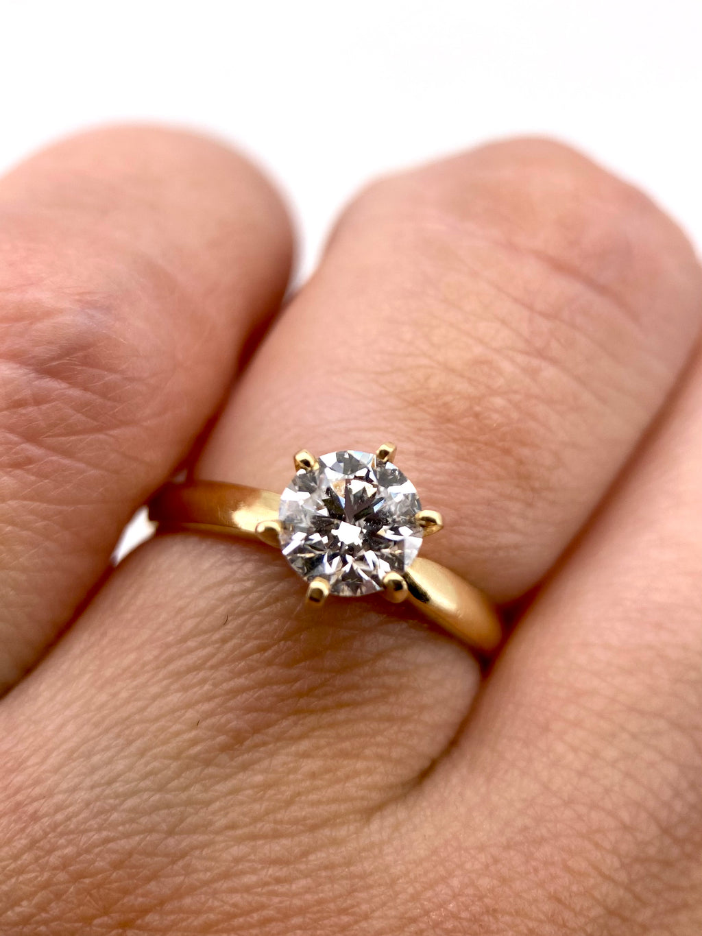 Diamante Laboratorio IGI Redondo 1.00ct Oro 14k Amarillo Anillo de Compromiso