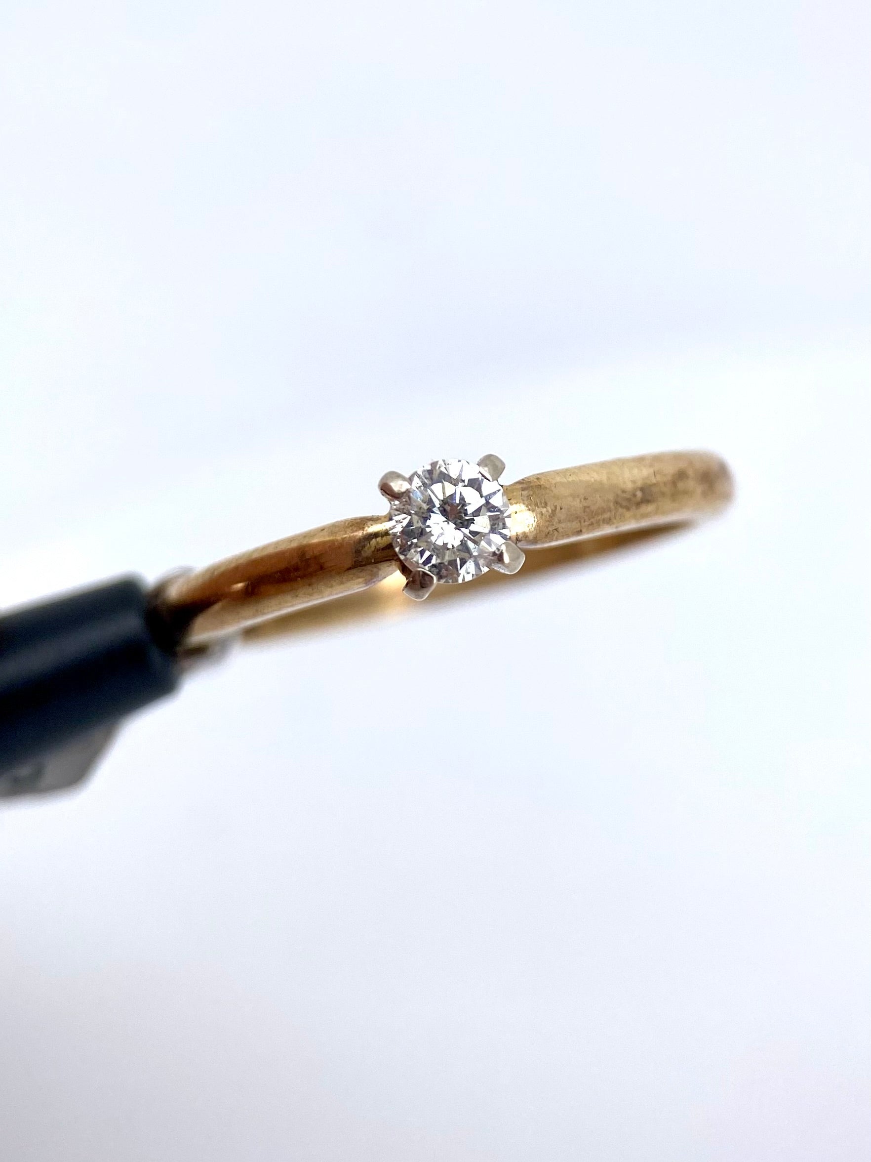 Oro Amarillo 14k Redondo 0.26ct de Diamante Natural                              Anillo Compromiso OF1908