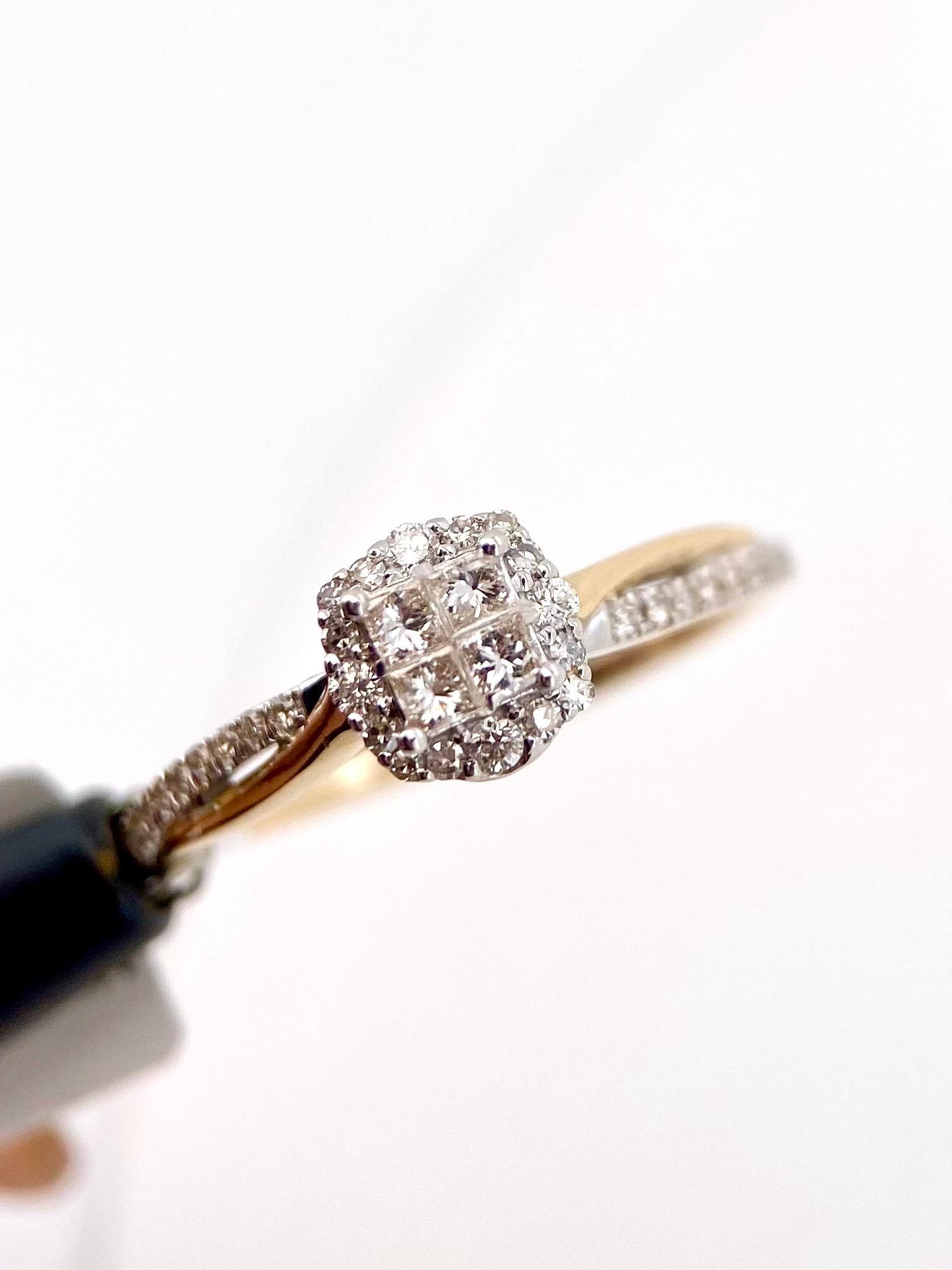Oro Amarillo 14k Redondo 0.35ct de Diamantes Naturales                            Anillo Compromiso OF2291