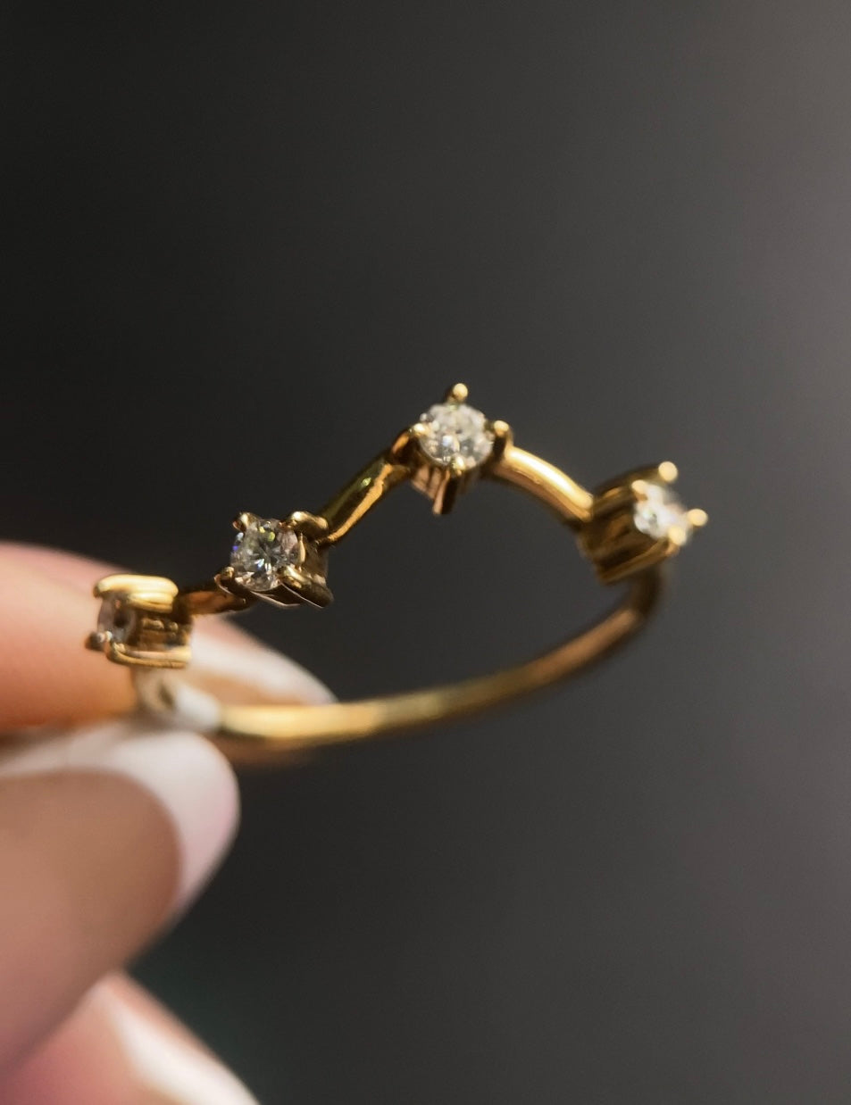 Churumbela con Diamantes Naturales Redondos 0.20ct Oro 14k Amarillo.            OF1478