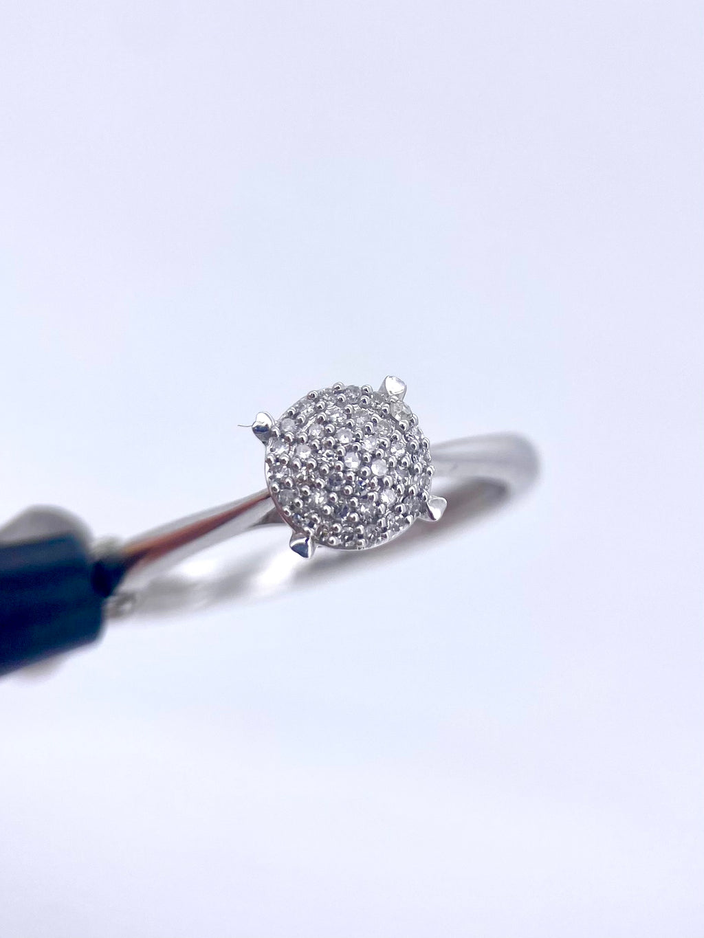 Oro Blanco 14k Redondo 0.15ct de Diamante                                                   Anillo Compromiso OF1869