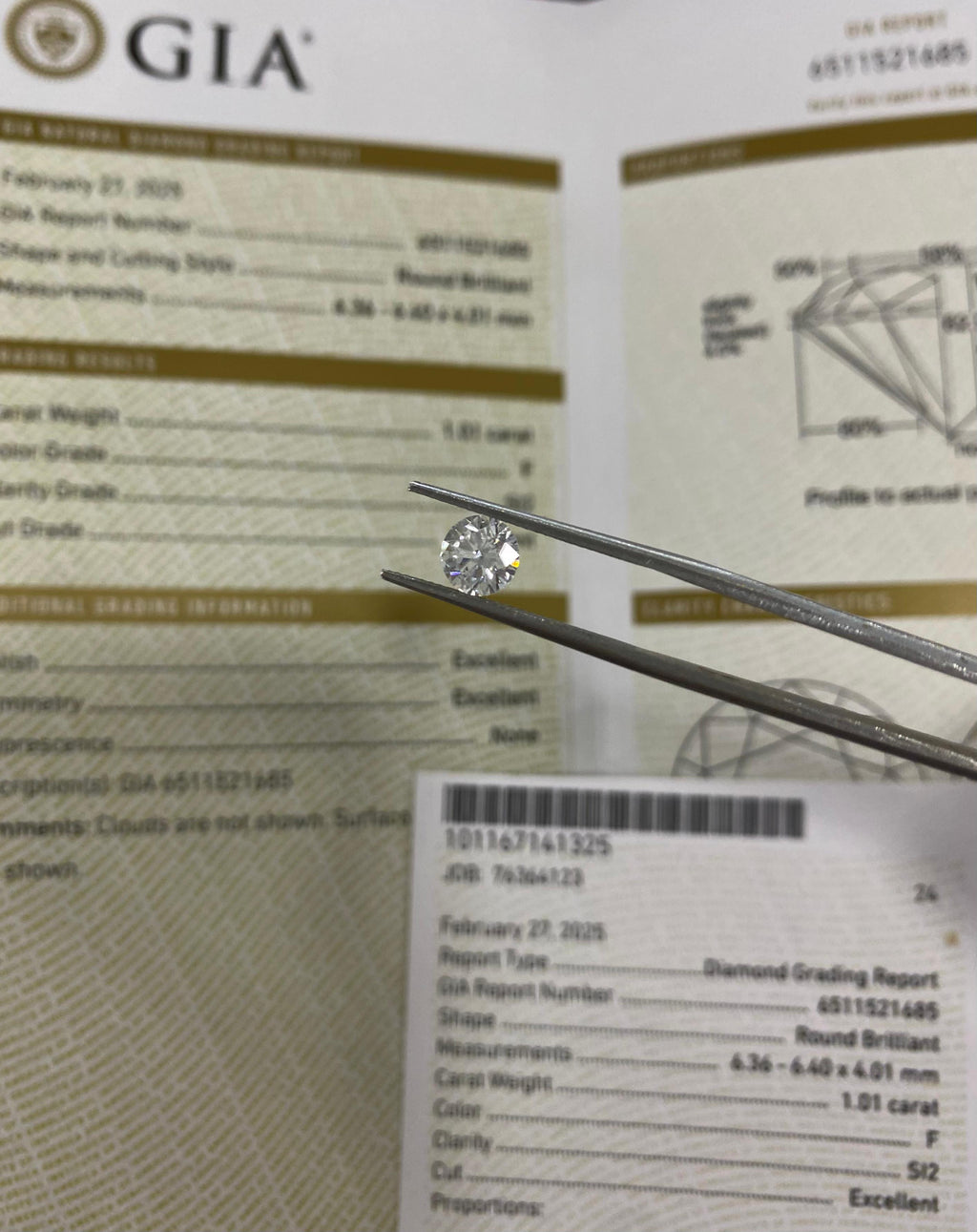 Redondo 1.01ct Diamantes GIA