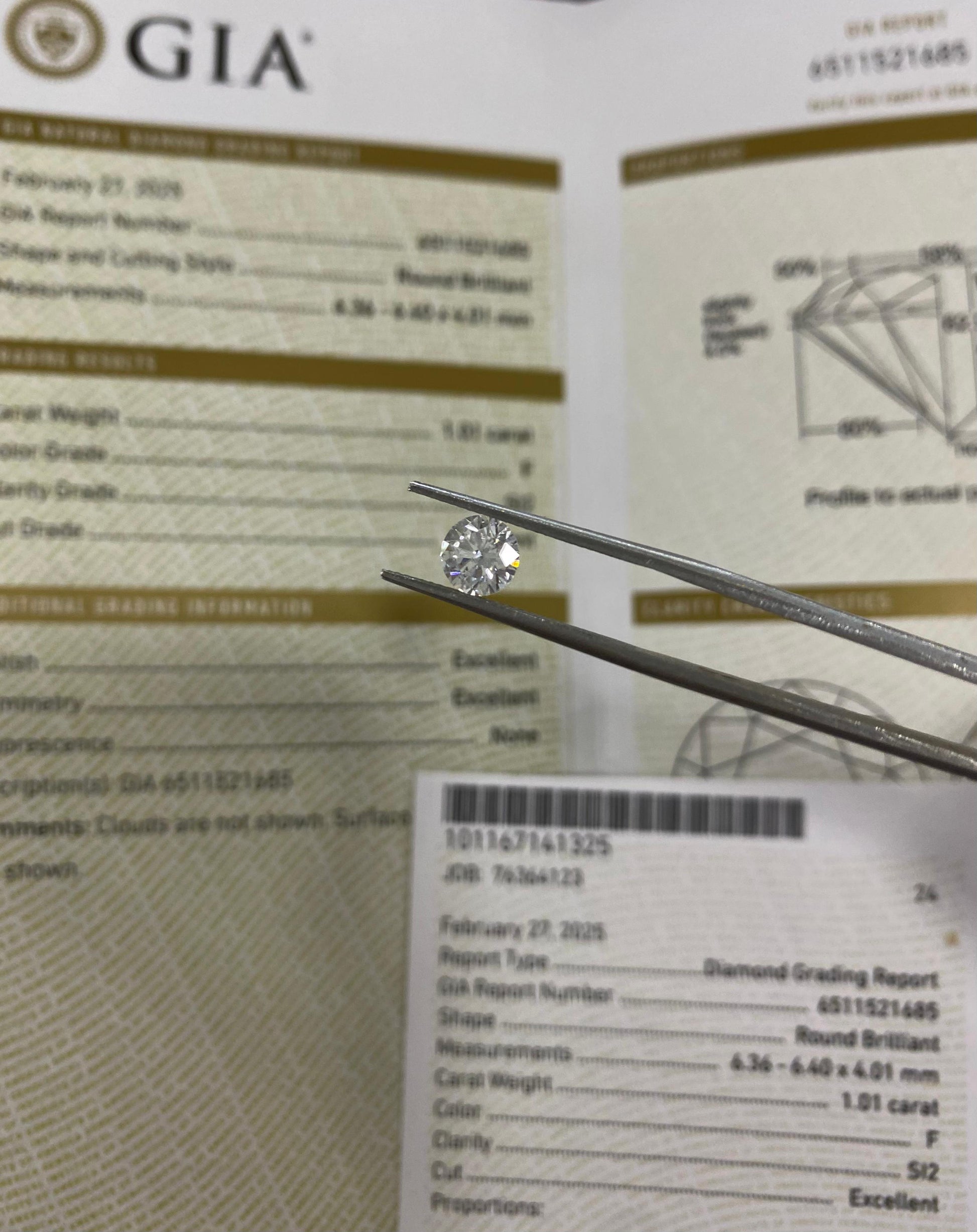 Redondo 1.01ct Diamantes GIA