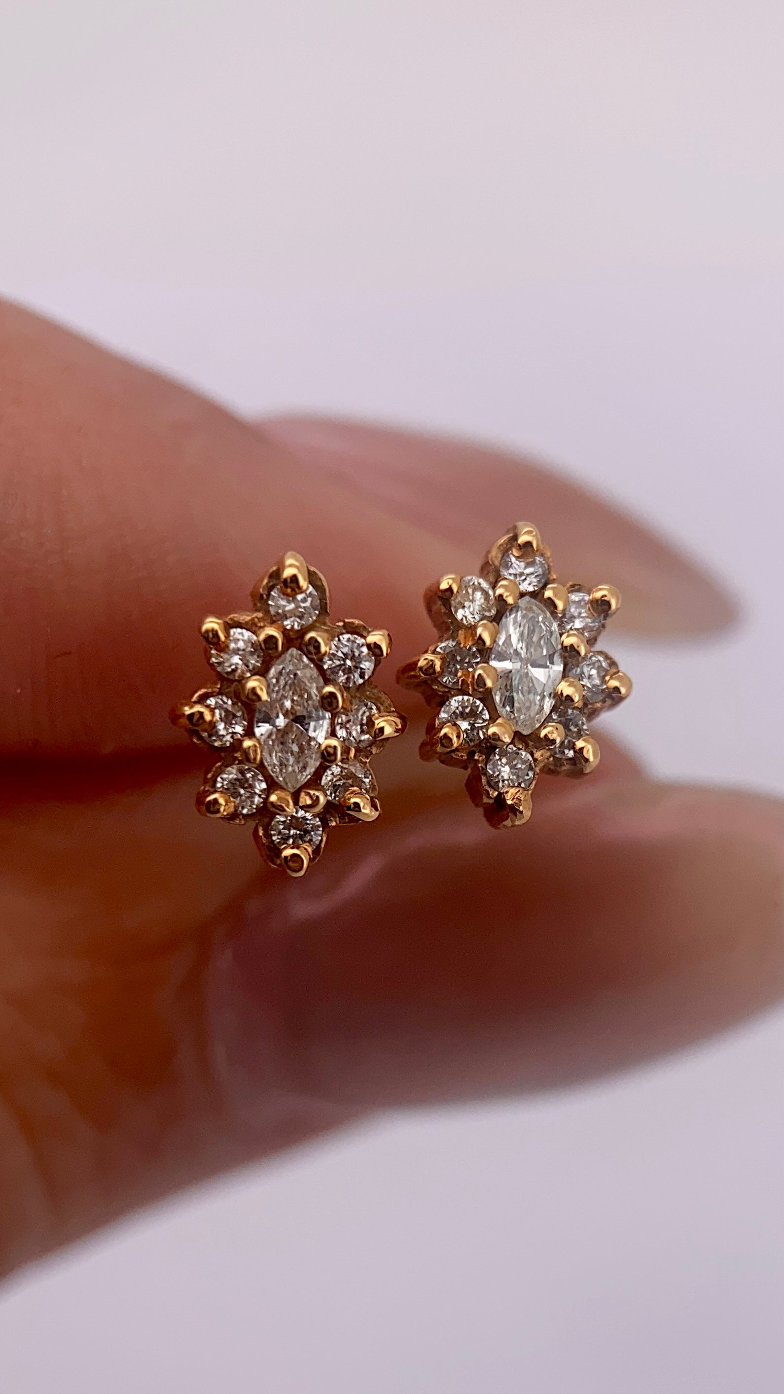 Broquel 0.25ct Oro 14k Rosa