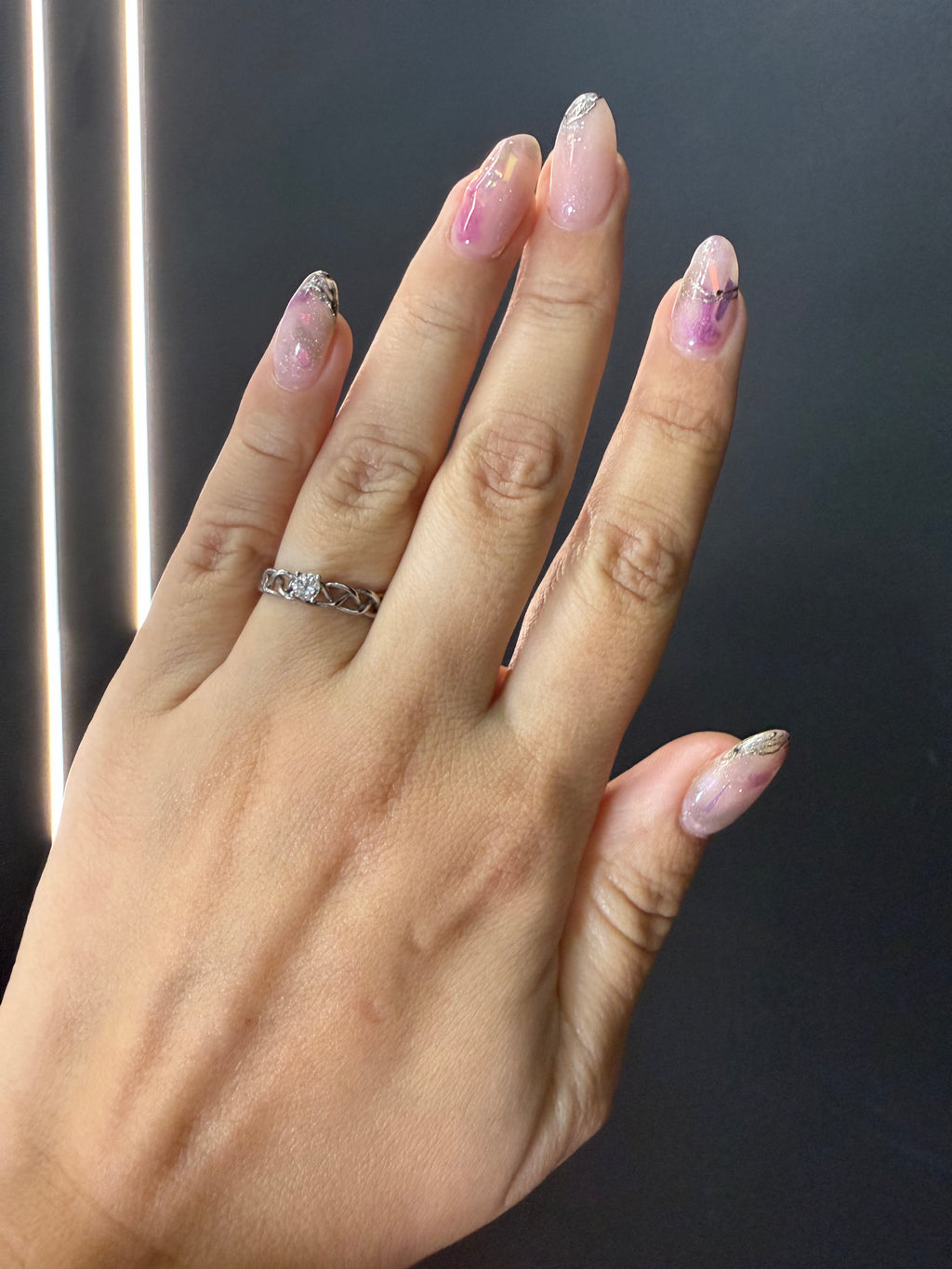 Oro Blanco 14k Redondo 0.16ct de Diamante Natural.                                                  Anillo Compromiso OF1447