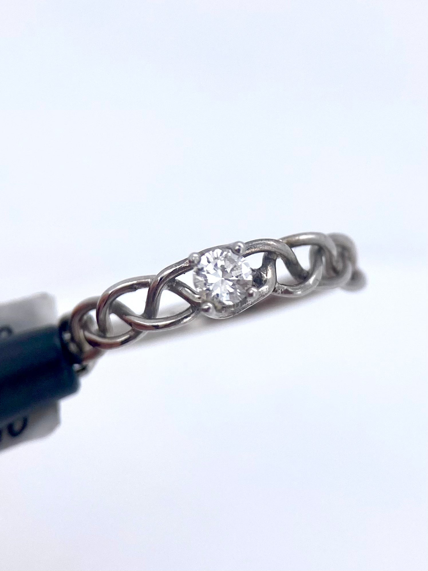 Oro Blanco 14k Redondo 0.16ct de Diamante Natural.                                                  Anillo Compromiso OF1447