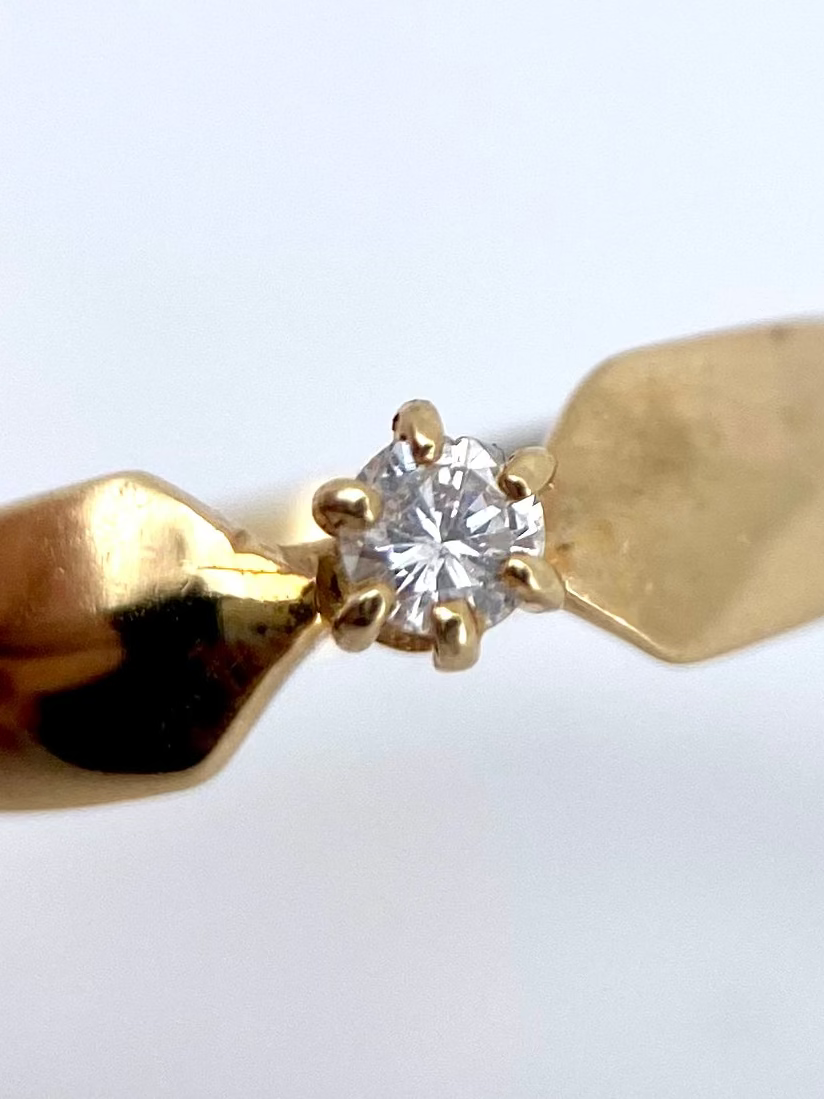 Oro Amarillo 14k Redondo 0.10ct de Diamante Natural                              Anillo Compromiso OF2176