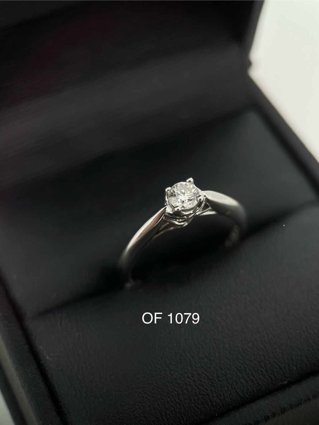 Anillo Compromiso Diamante 0.23ct Oro 14k Blanco