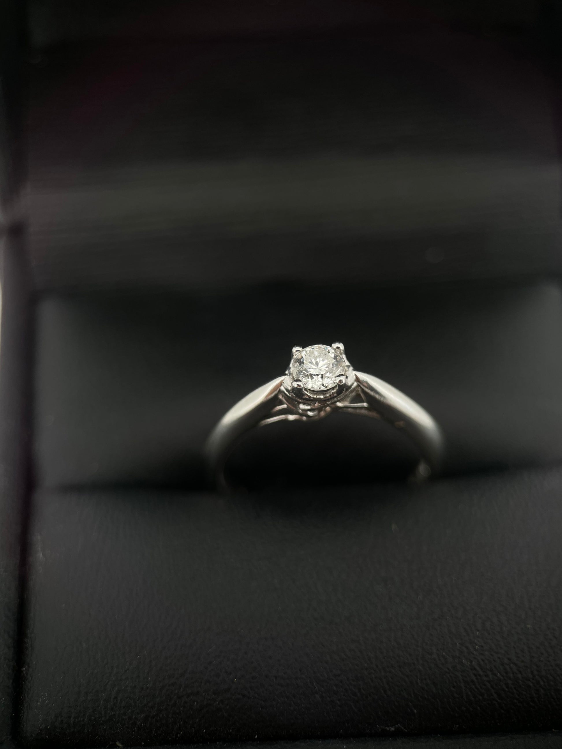 Anillo Compromiso Diamante 0.23ct Oro 14k Blanco