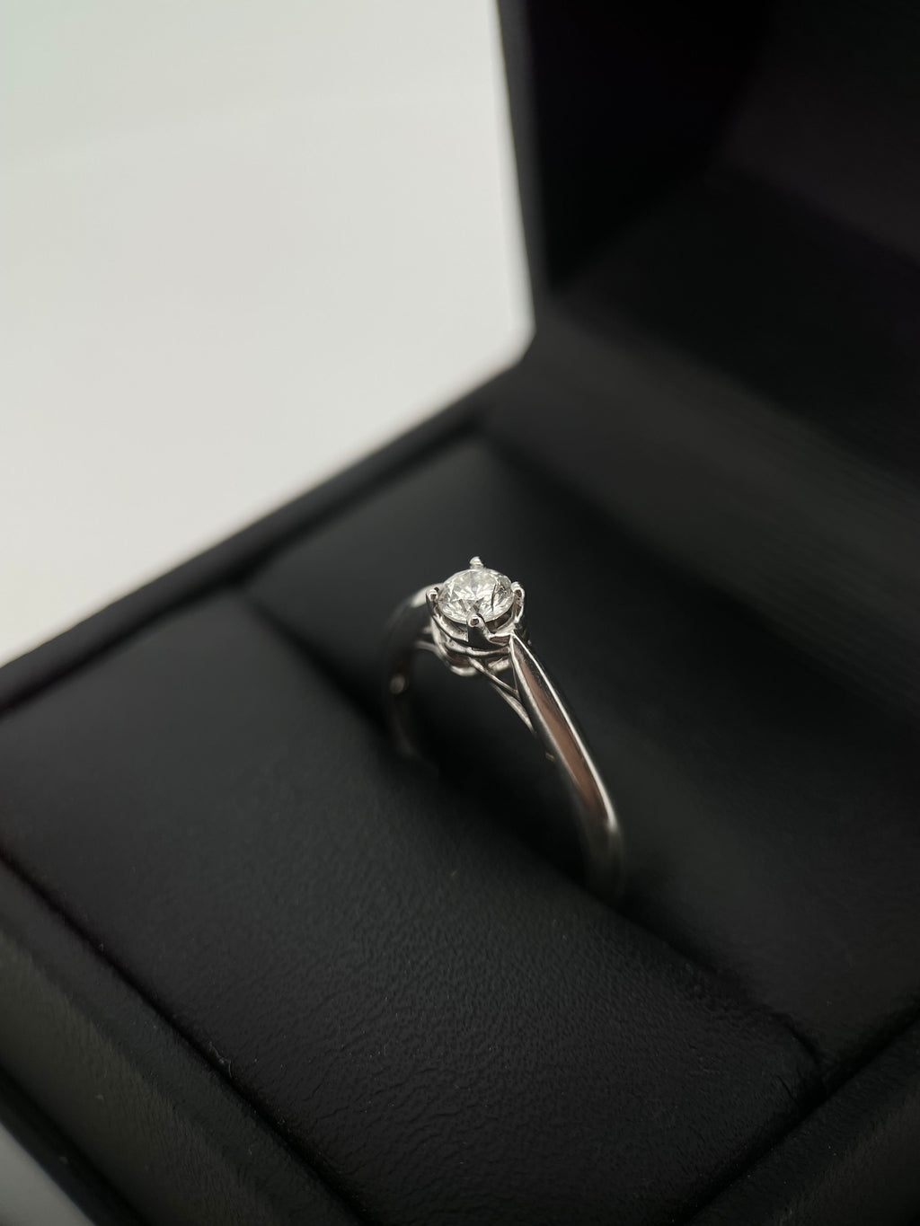 Anillo Compromiso Diamante 0.23ct Oro 14k Blanco