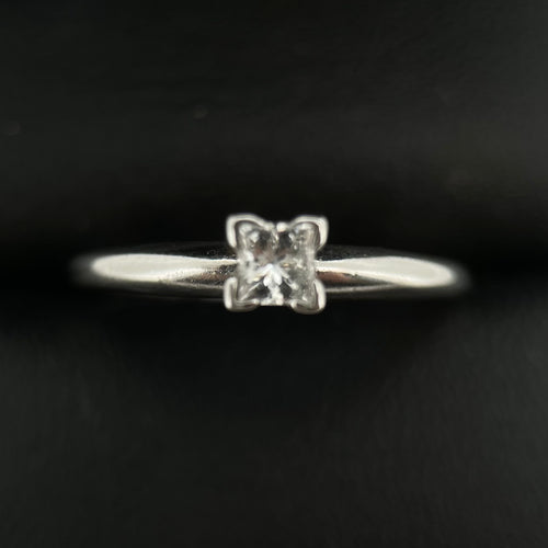 Anillo Compromiso Diamante 0.20ct Oro 14k Blanco