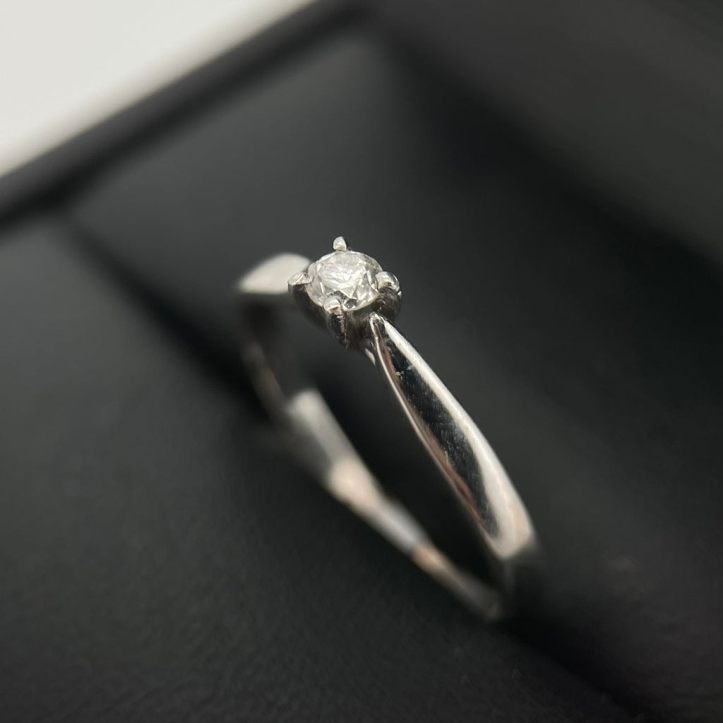 Anillo Compromiso Diamante 0.10ct Oro 14k Blanco