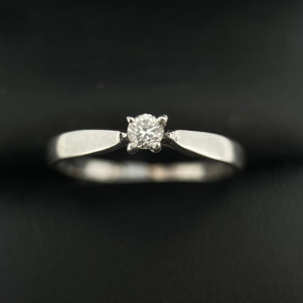 Anillo Compromiso Diamante 0.10ct Oro 14k Blanco