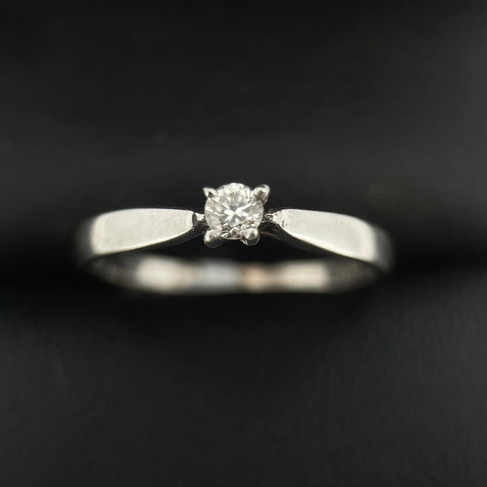 Anillo Compromiso Diamante 0.10ct Oro 14k Blanco