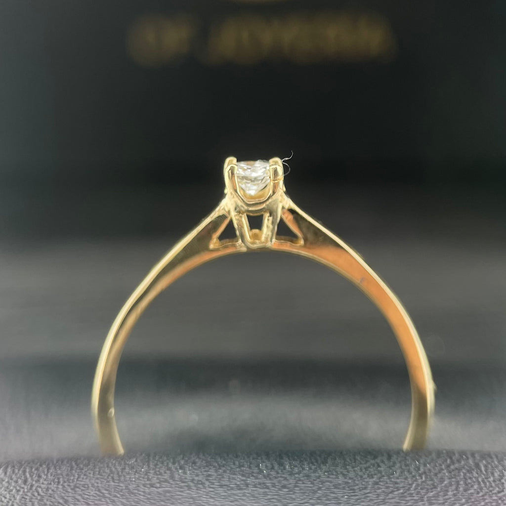 Anillo Compromiso Diamante 0.11ct Oro 14k Amarillo