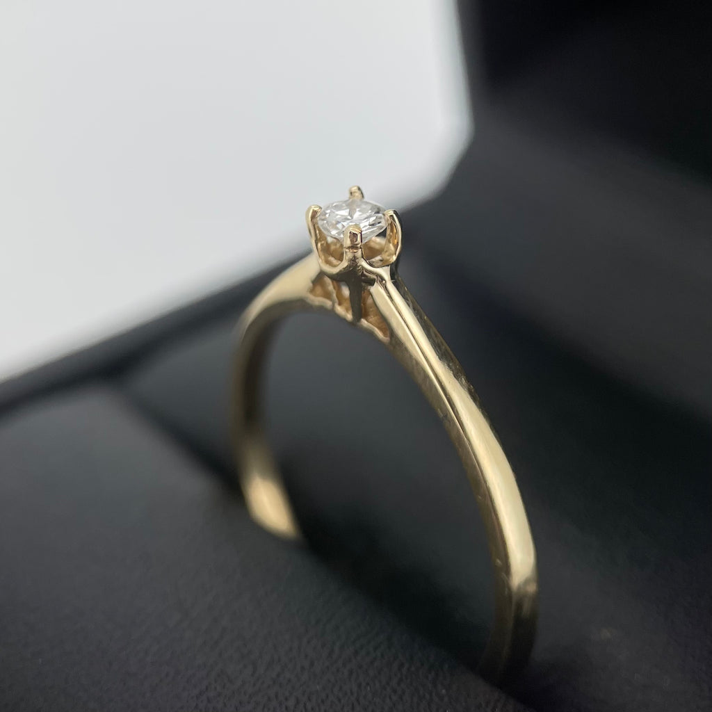Anillo Compromiso Diamante 0.11ct Oro 14k Amarillo
