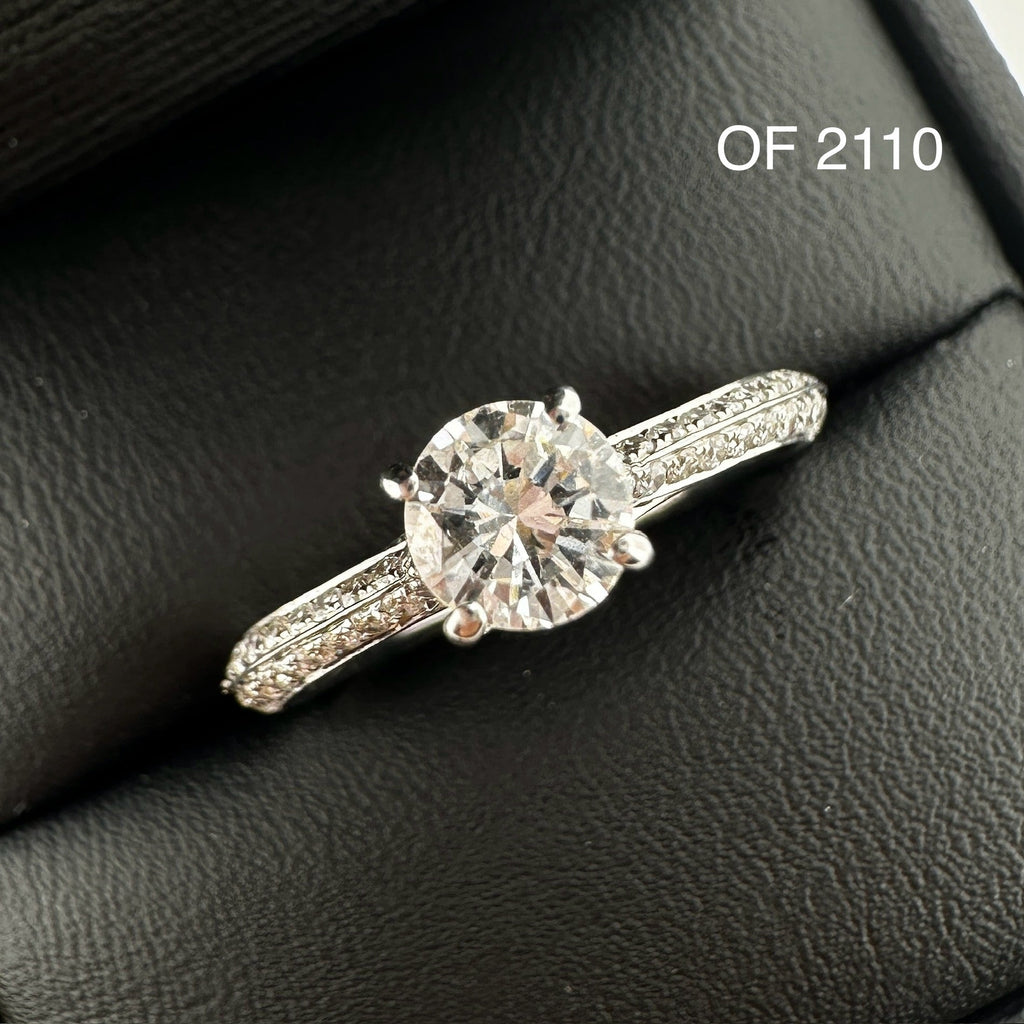 Anillo Compromiso Diamante 0.50ct + 0.28L Oro 14k Blanco