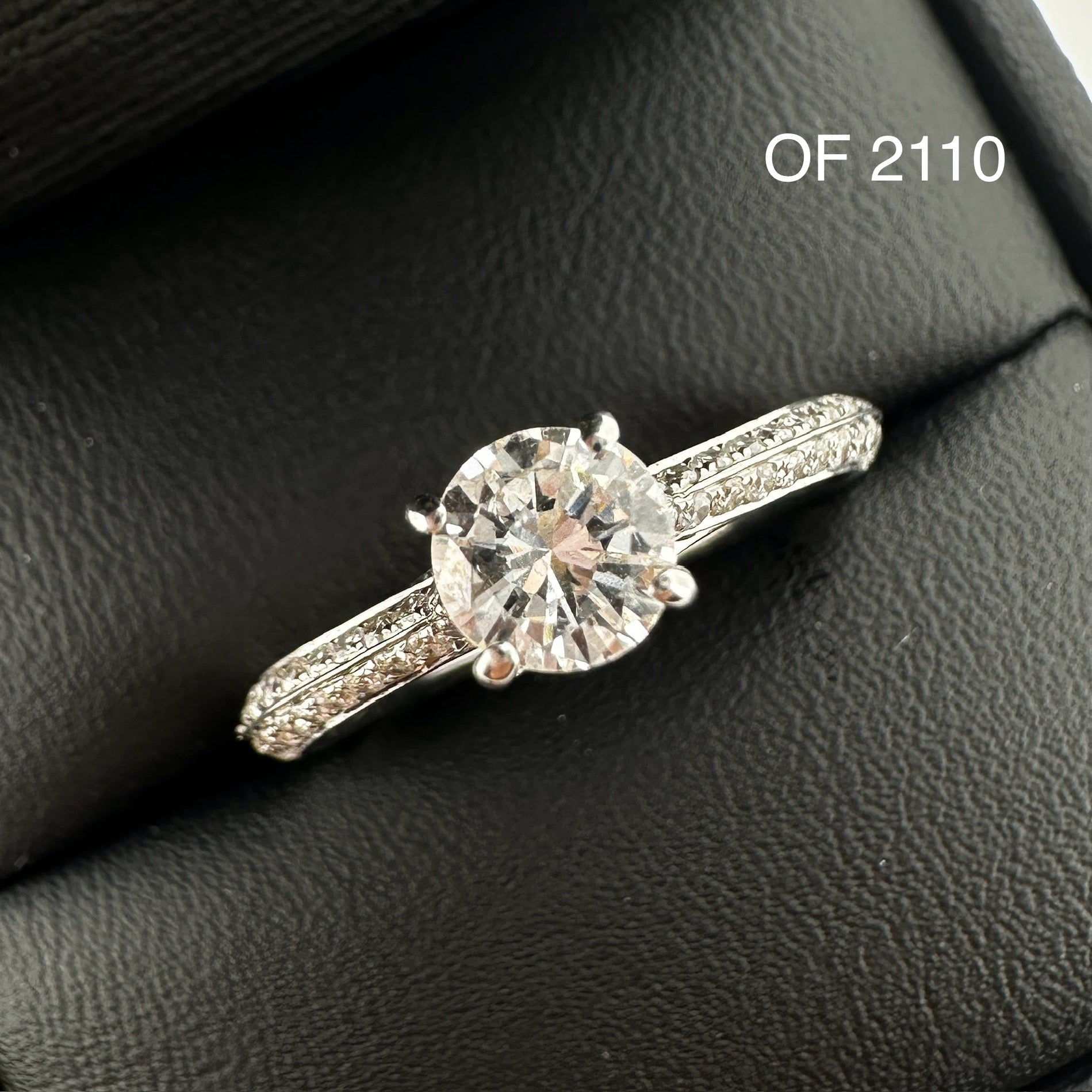 Anillo Compromiso Diamante 0.50ct + 0.28L Oro 14k Blanco