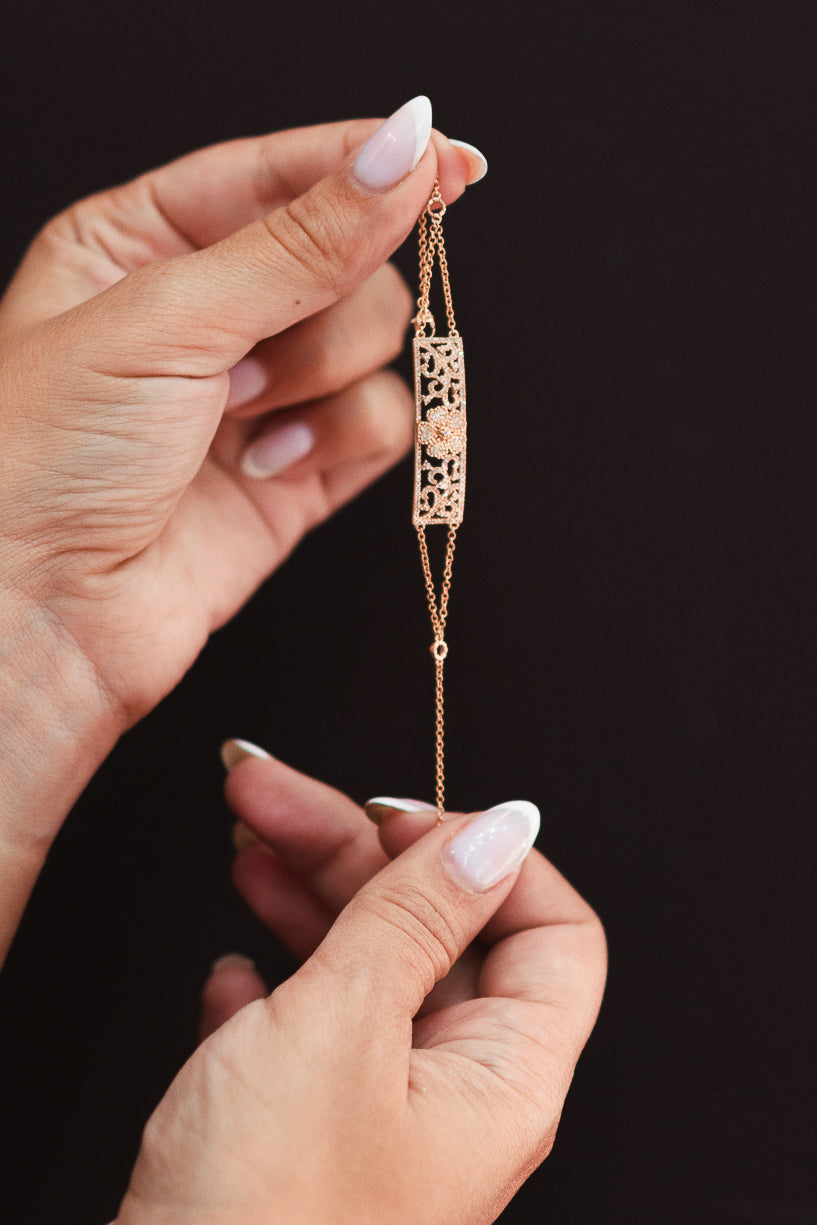Esclava con Diamantes 0.38ct Oro 14k Rosa